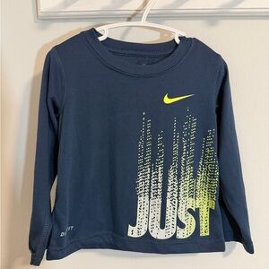 Nike Kids Blue and Yellow Long Sleeve Tee